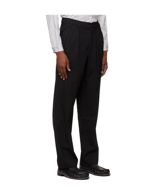 Kiko Kostadinov Black Mid-Rise Casual Trousers for men
