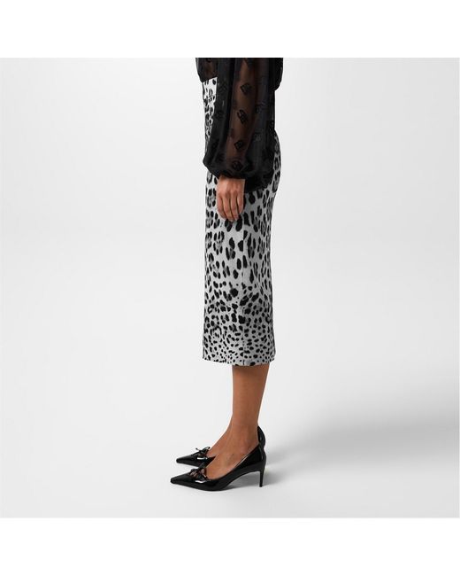 Dolce & Gabbana Black Animal Print Skirt