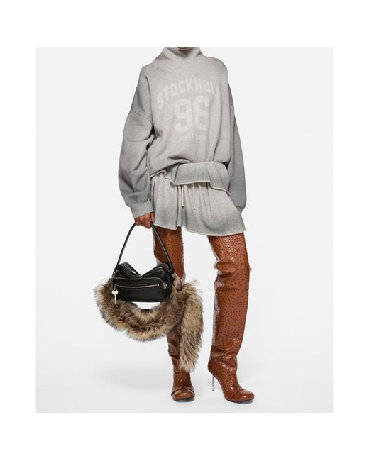 Acne White Drawstring Mini Skirt