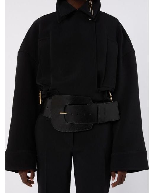 Sportmax Black Wide Buckle Belt