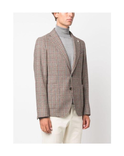 Manuel Ritz Brown Long-Sleeved Suit Coat for men