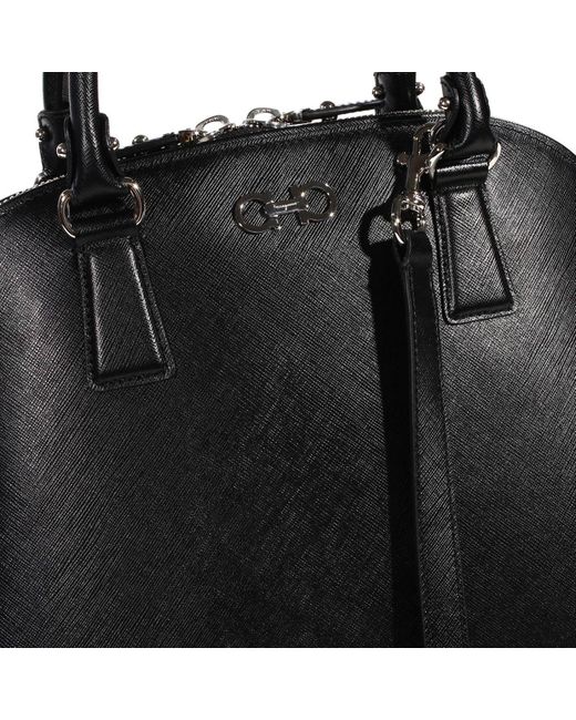 Ferragamo Black Logo Handbag