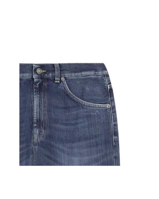 Dondup Blue Cuffed-Hem Jeans for men