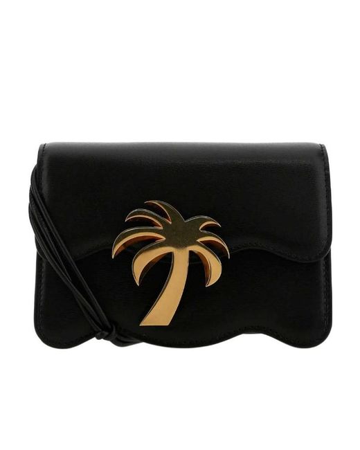 Palm Angels Black Logo Plaque Mini Crossbody Bag