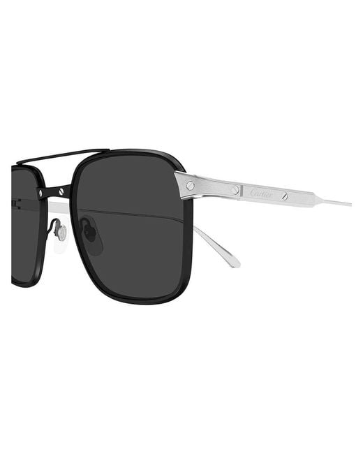 Cartier Black Square Frame Sunglasses for men