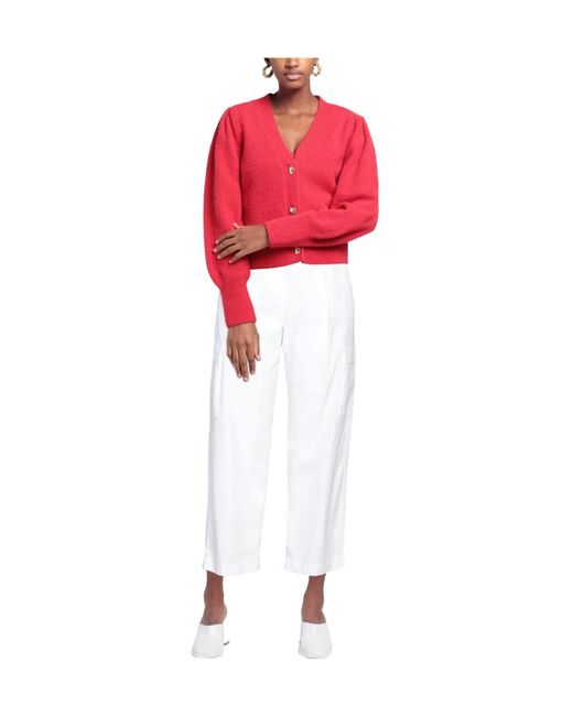 Max Mara White Solid Casual Pants