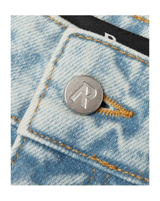 Represent Blue Coastal Painted Distressed Jeans for men