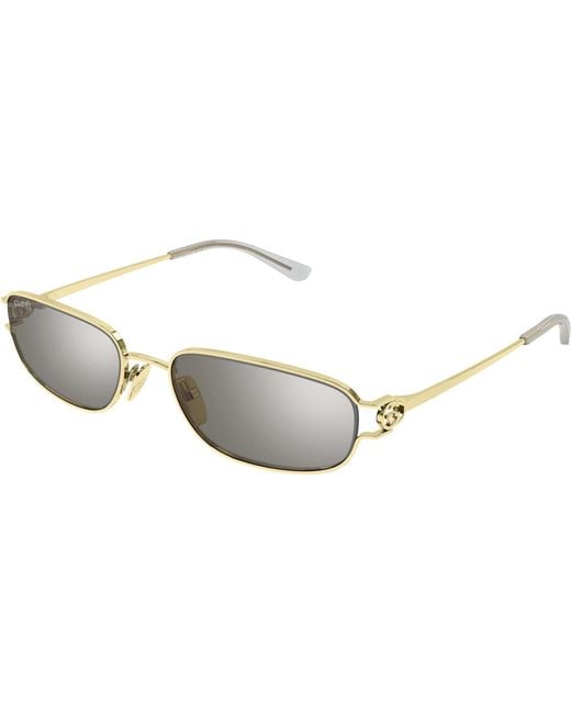Gucci White Emblem Rectangle Sunglasses