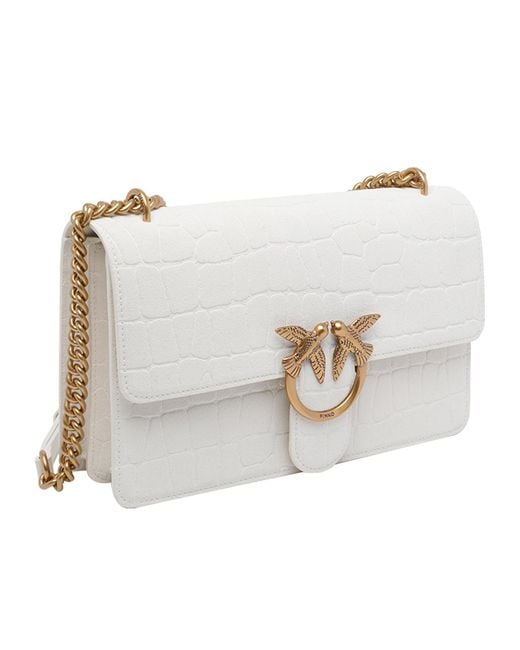 Pinko White Love Bag One Medium Crossbody Bag
