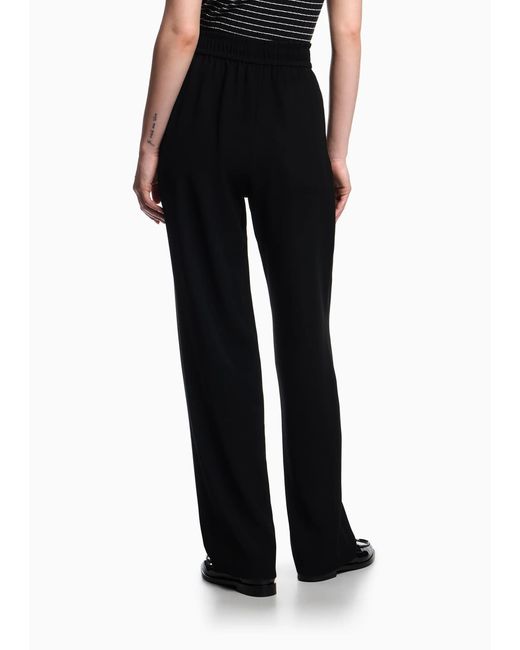 Emporio Armani Black Loose Fit High Waist Trousers