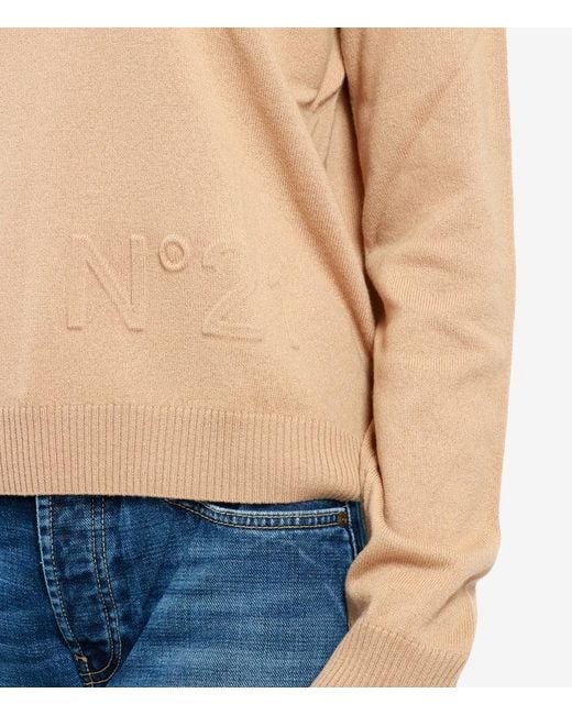N°21 Natural Logo Embossed Crewneck Jumper
