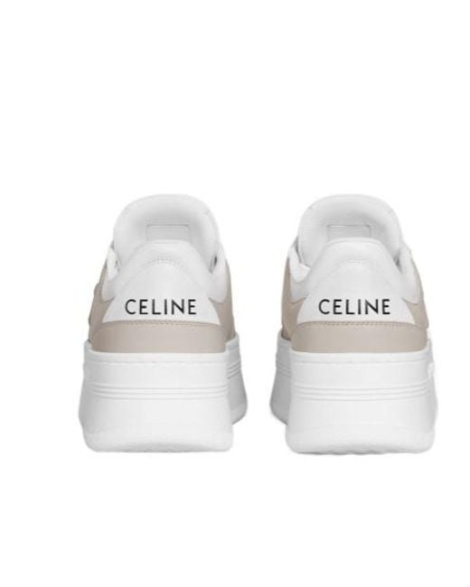 Céline White Block Sneaker With Triomphe