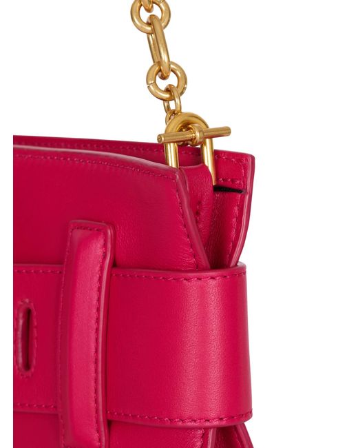 Balmain Pink Anthem Calfskin Leather Clutch