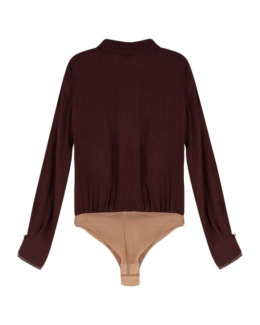 Elisabetta Franchi Purple Georgette Bodysuit