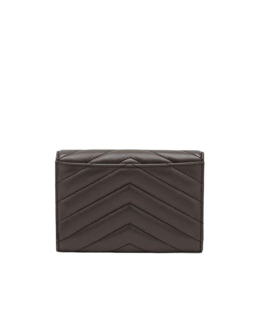 Saint Laurent Green Cassandre Matelassé Small Envelope Wallet