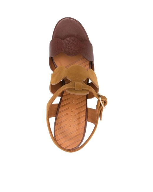 Chie Mihara Brown Chunky High-Heeled Sandals