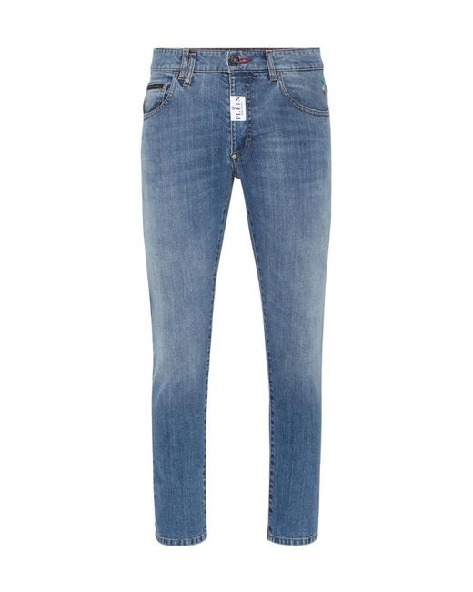 Philipp Plein Blue Low-Rise Skinny-Cut Jeans for men