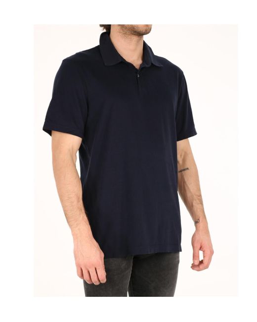 James Perse Black Short-Sleeved Jersey Polo Shirt for men