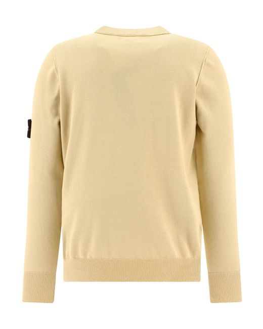 Stone Island Natural Compass Patch Crewneck Knitted Jumper for men