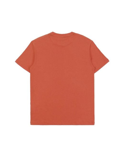 EA7 Orange Round Collar Logo T-Shirt for men