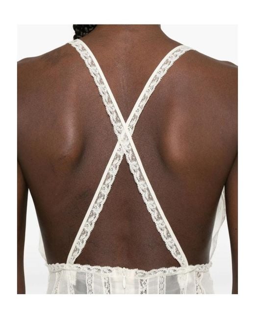 Ermanno Scervino White Lace-Detail Mini Dress