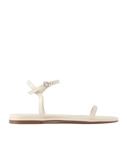 Aeyde White Solid Color Leather Sandals