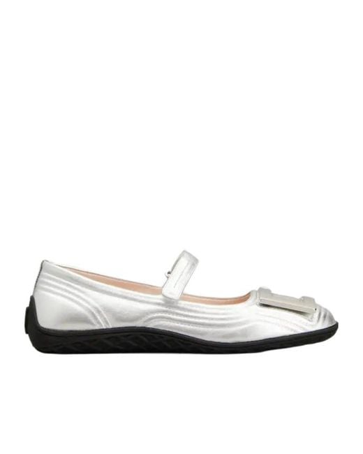 Roger Vivier White Viv Low Mary Janes