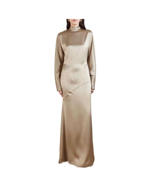 Galvan Natural Phoenix Satin Gown