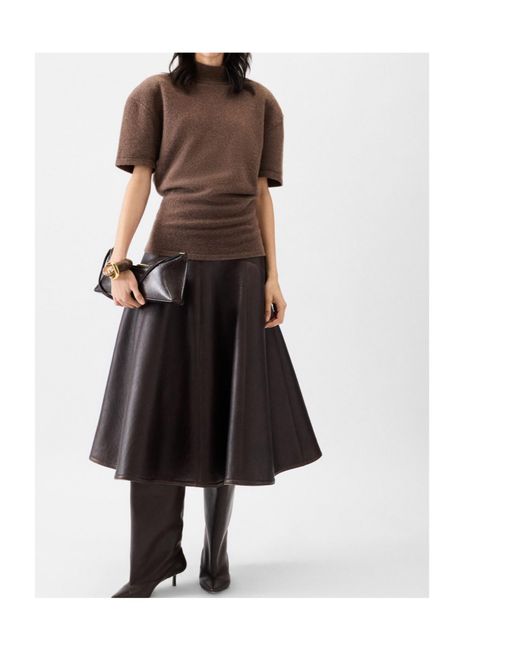Jacquemus Brown High Neck Knitted Top
