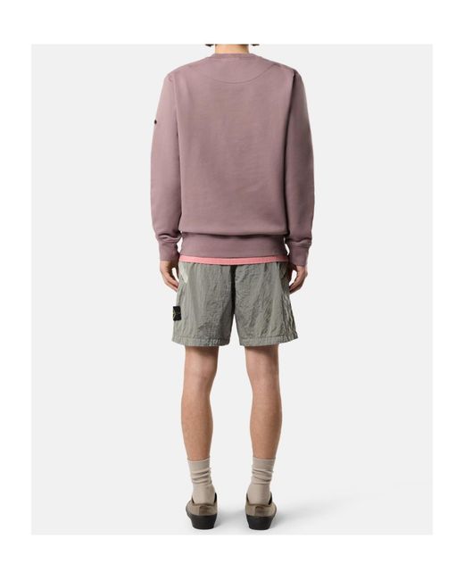 Stone Island Gray Logo Patch Bermuda Shorts for men