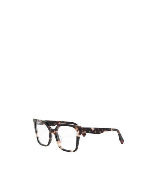 Fendi White Eyewear Square Frame Glasses