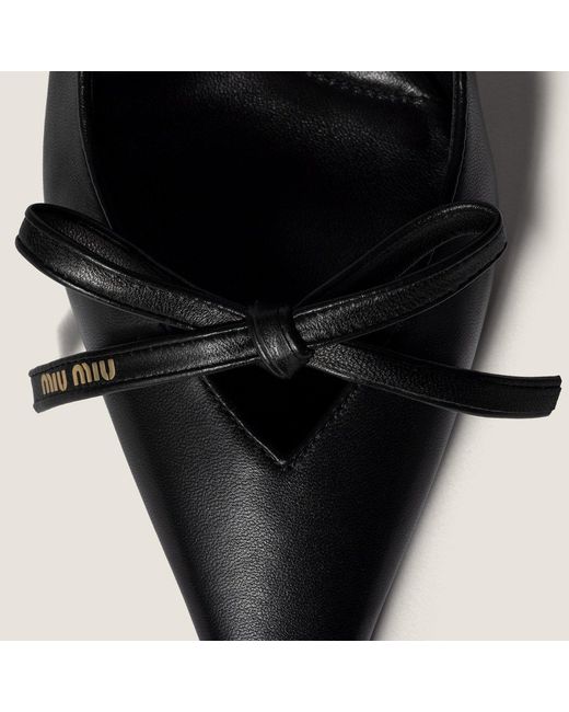 Miu Miu Black Pointed-Toe Slingback Pumps