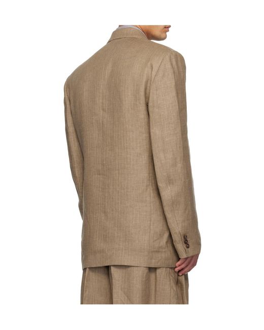 Hed Mayner Natural Double-Breasted Suit Jacket for men