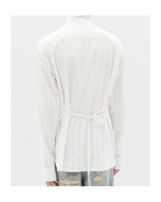 Ann Demeulemeester White Rico Comfort Stand Collar Shirt for men
