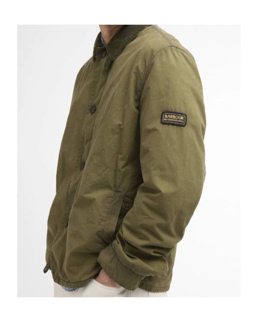 Barbour Green Corduroy-Collar Cotton Jacket for men
