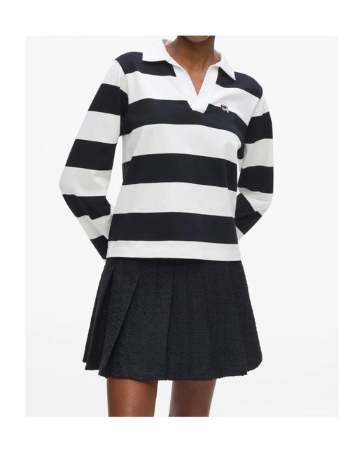 Karl Lagerfeld Blue Ikonik Striped Long-Sleeve T-Shirt