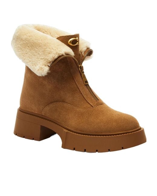 COACH Brown Zip Shearling Cch85 Trainers
