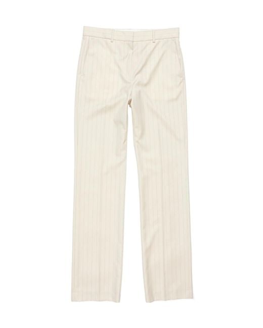 Acne Natural Wool Pinstripe Trousers