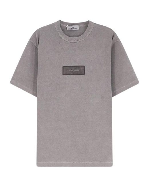 Stone Island Gray Short-Sleeved T-Shirt for men