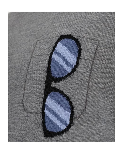 Moschino Gray Long-Sleeve Knit Top for men