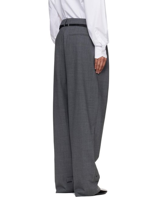 OTTOLINGER Gray Strapped Baggy Suit Pants