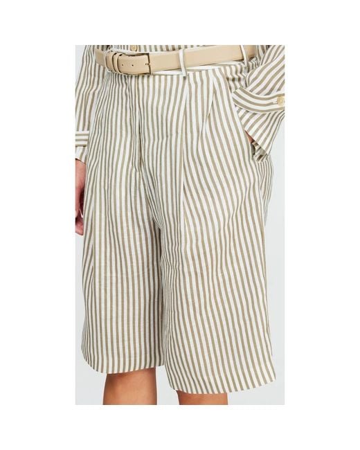 Semicouture Natural Belt Loop Shorts