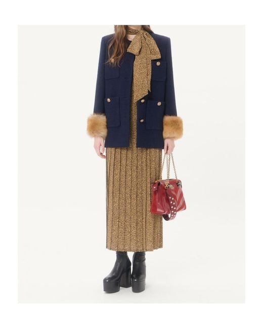 Valentino Brown Crepe De Chine Shirt With Fauve Eclat Micromacula Print
