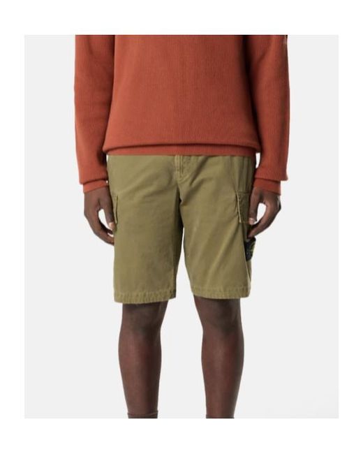 Stone Island Green Regular Fit Cargo Bermuda Shorts for men