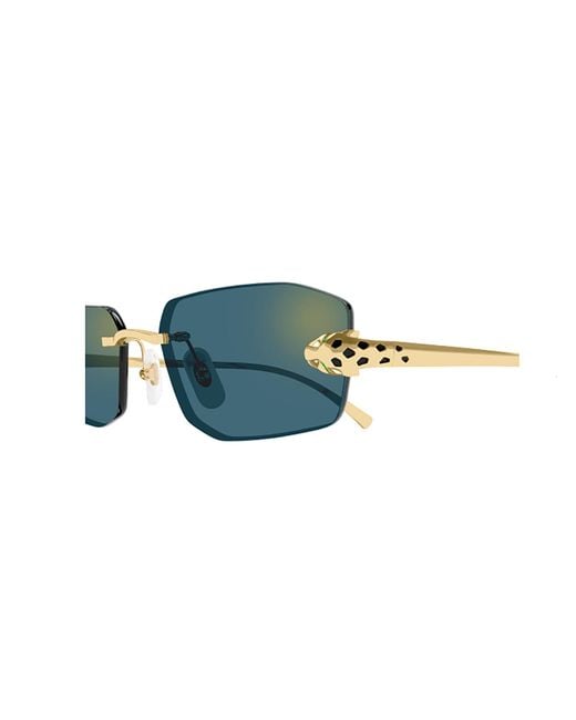 Cartier Green Rectangular Rimless Sunglasses for men