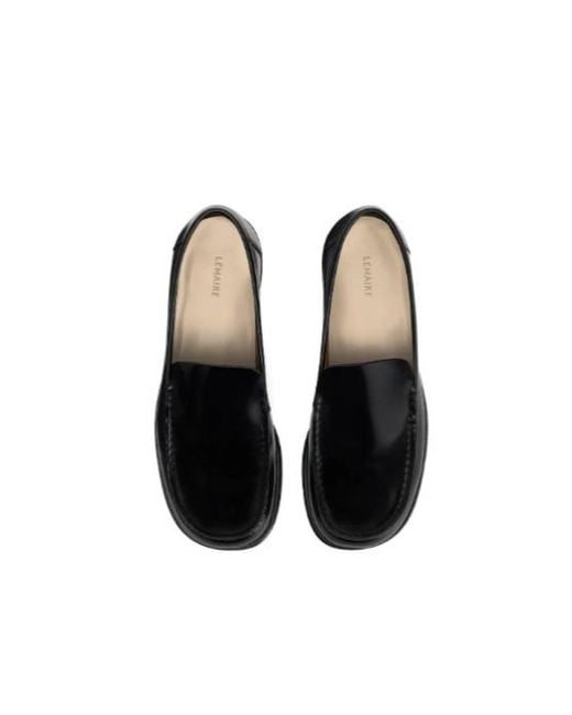 Lemaire Black Shiny Loafers