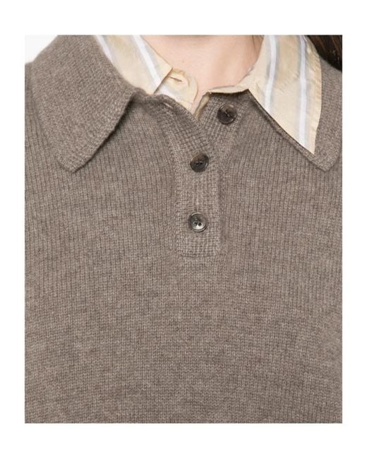 Lisa Yang Brown Knitted Polo Shirt