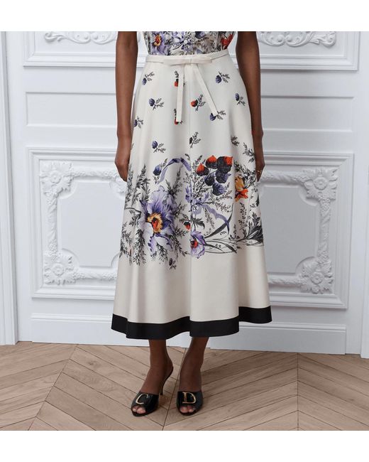 Dior White Mid-Length Belted Skirt