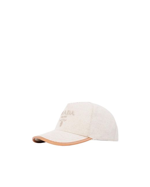 Prada White Baseball Cap for men