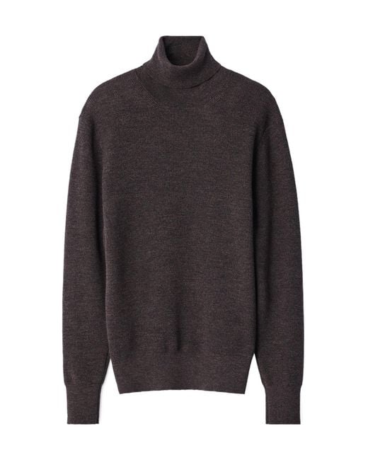 Lemaire Black Mouline Turtleneck Knitted Sweater for men